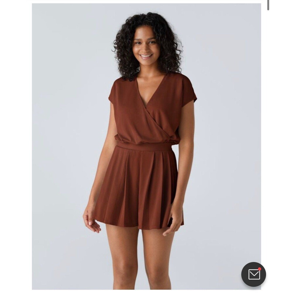 NEW Halara V Neck Short Sleeve Pocket Waffle Casual Romper
